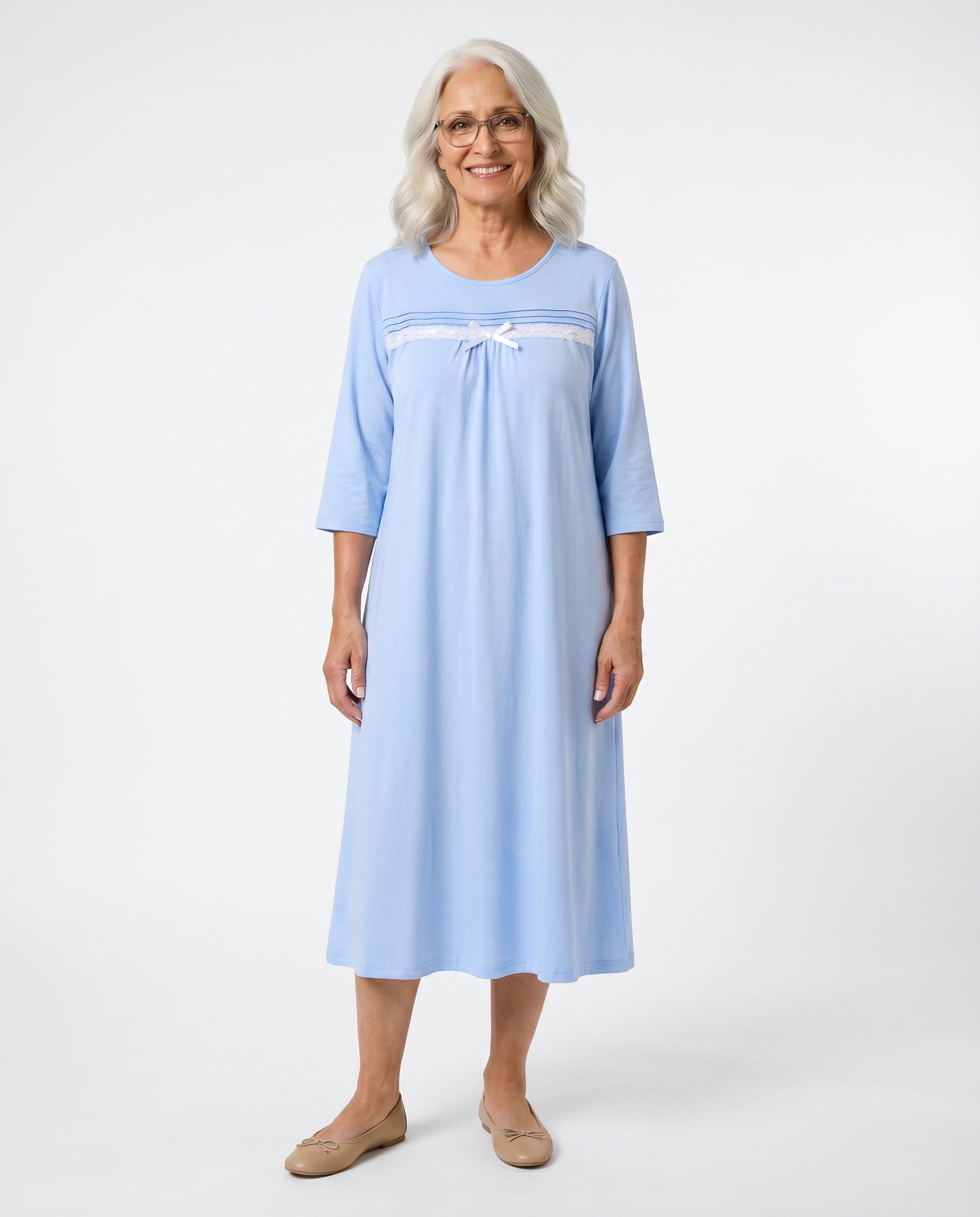 Ovidis Women Adaptive Nightgown - Olivia, Blue