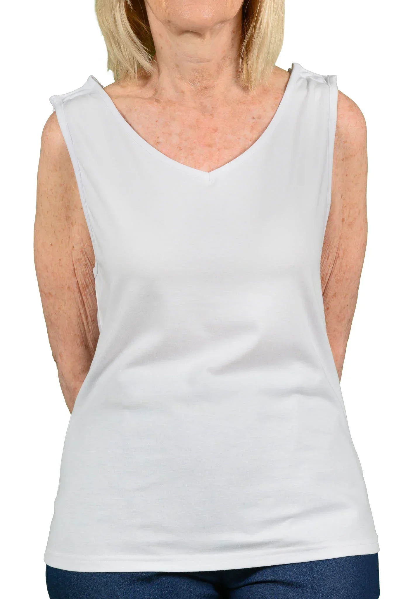 Camisole Femme En Angora - Blanc - Taille XL - Marque Exhiliation - Occasion Très Bon état