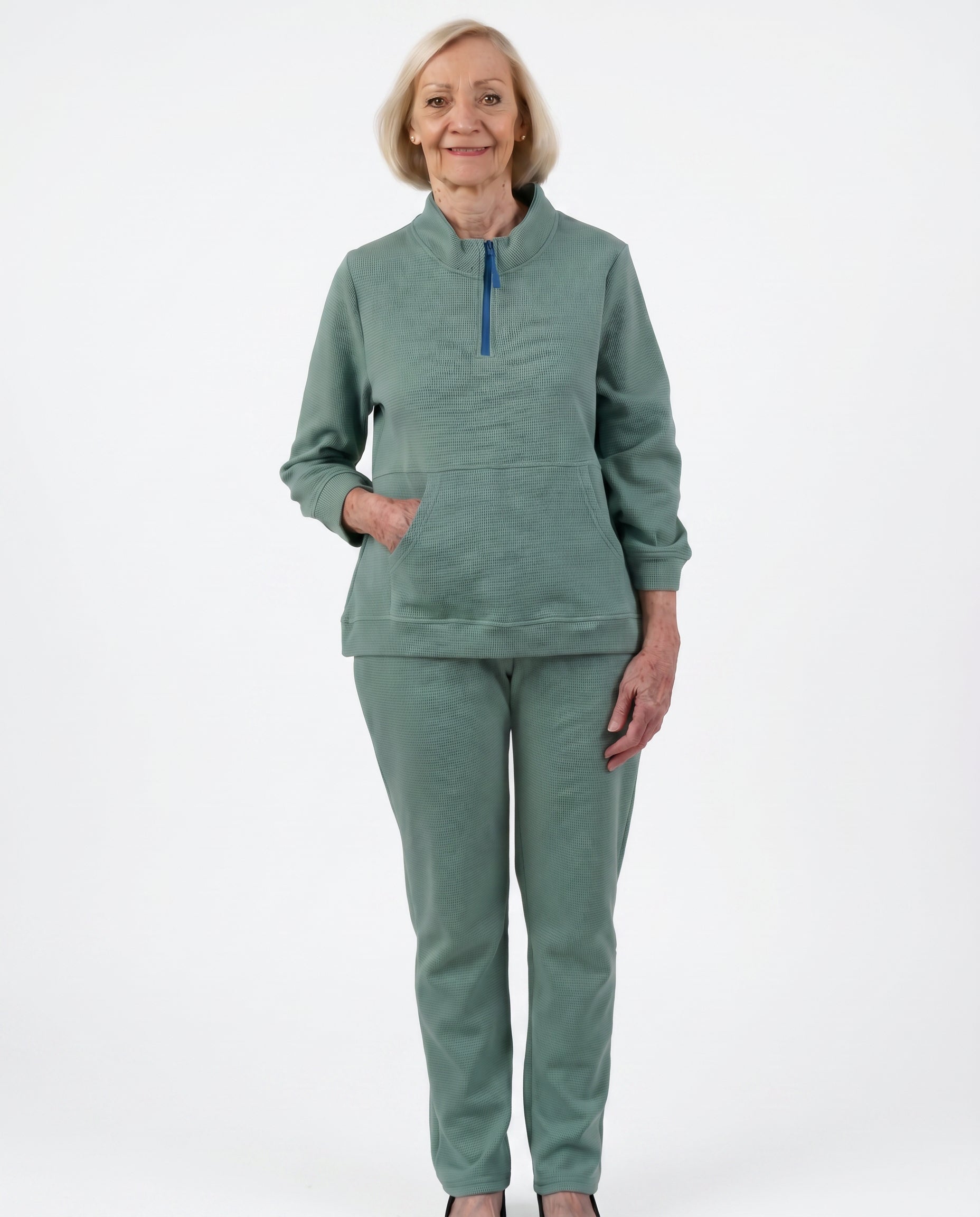 Adaptive Tracksuit - Daphne Celadon, front view