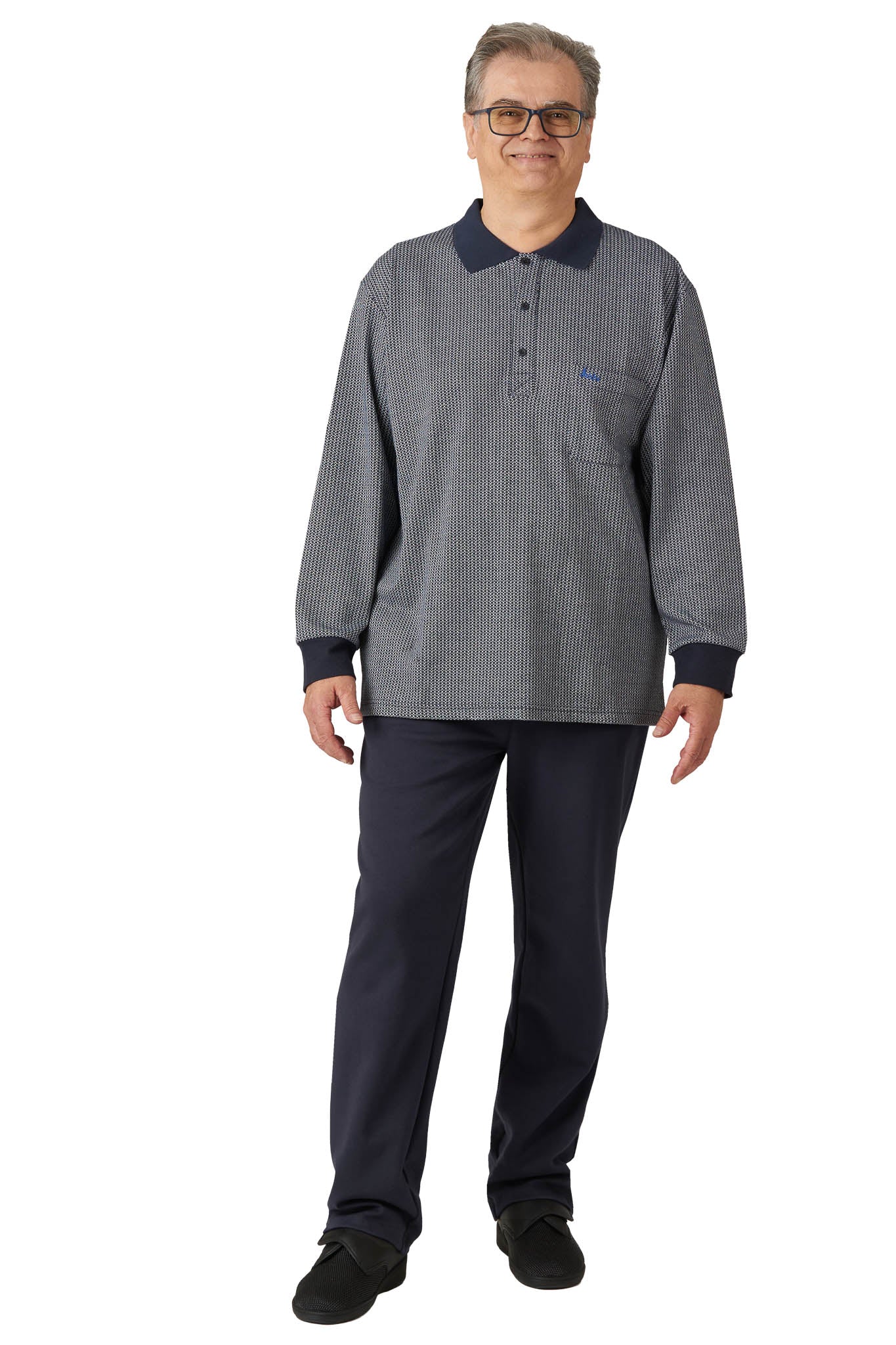 Long-Sleeved Adaptive Polo Shirt - Lucas | Eclipse