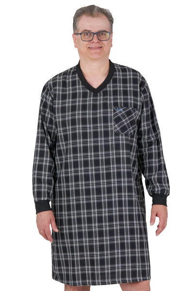 Mens Open Back 100% cotton adaptive sleepwear, hospice pajama
