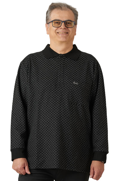 Long-Sleeved Adaptive Polo Shirt - Lucas | Graphite