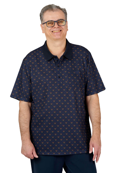 Men's Long Sleeve Banded Polo Shirt Adaptive Clothing for Seniors