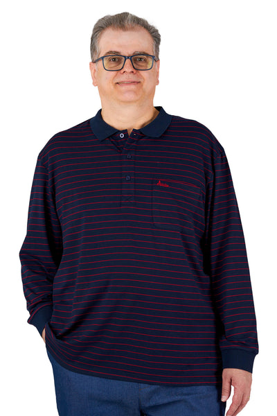 Long-Sleeved Adaptive Polo Shirt - Thomas | Midnight
