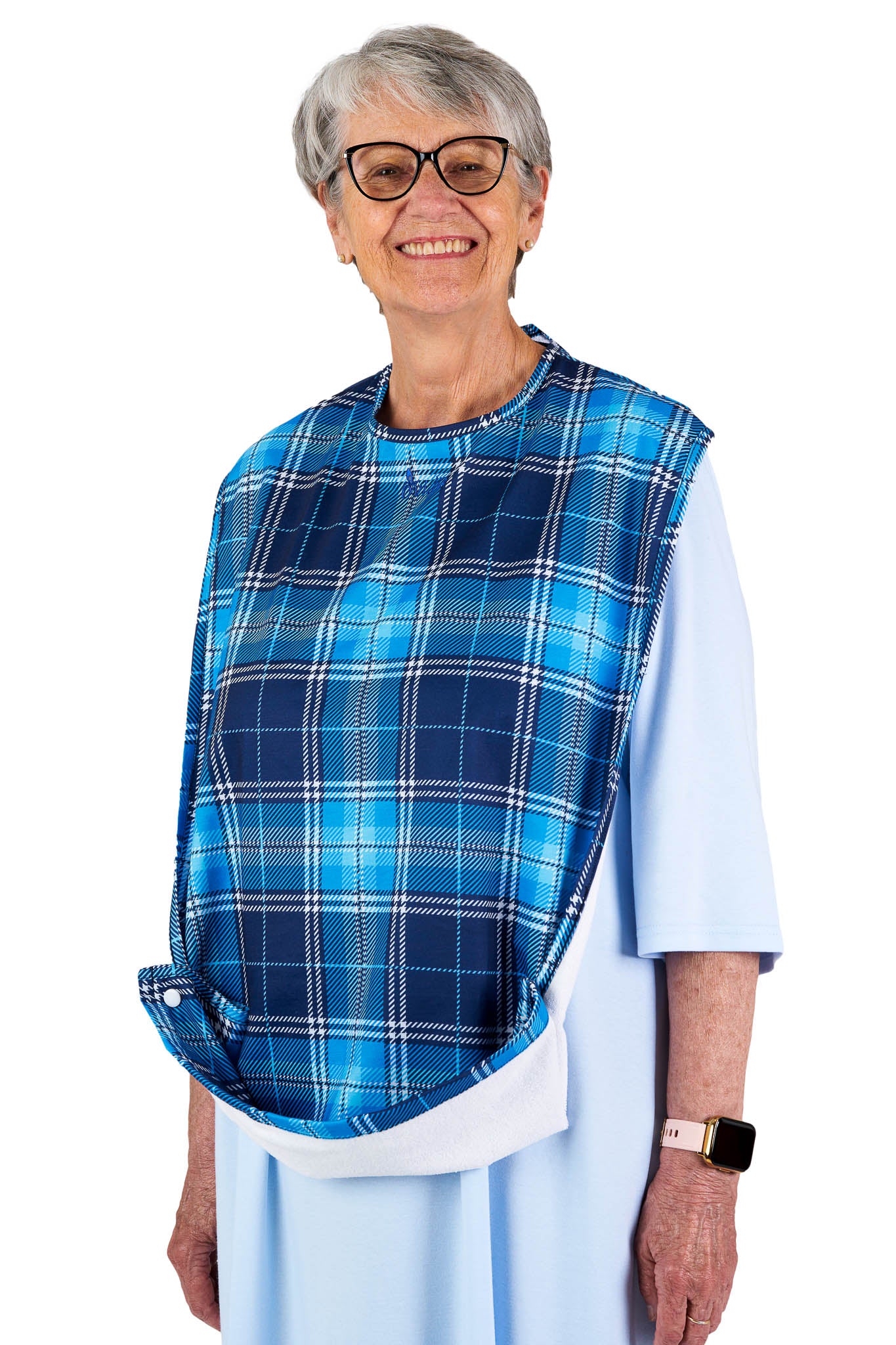 Adult Bib - Pink Plaid