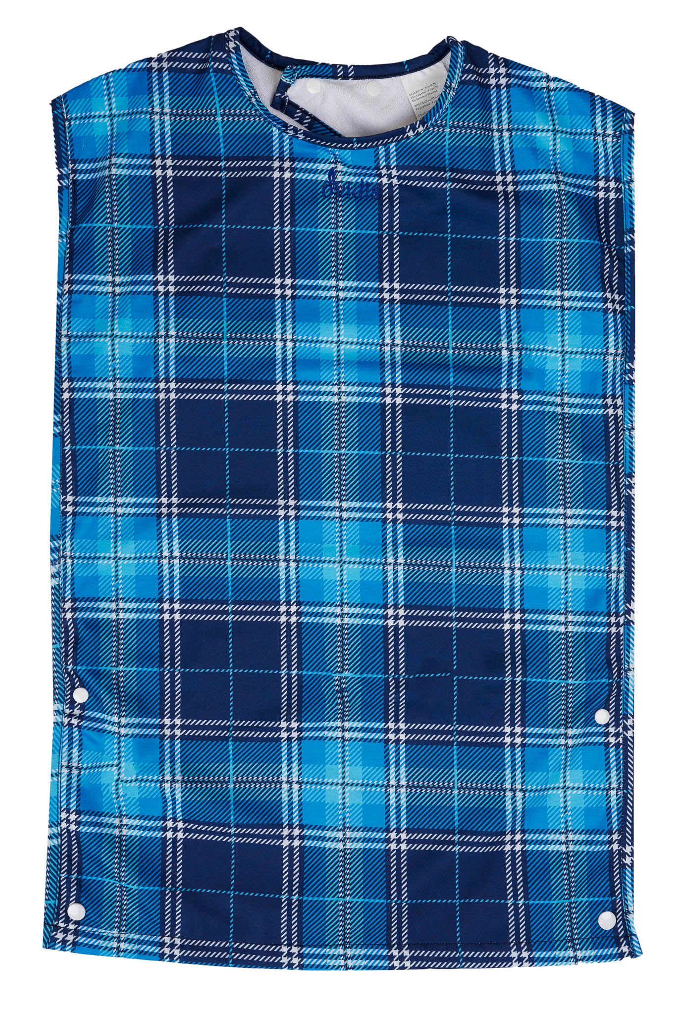 Adult Bib - Sky Blue Plaid