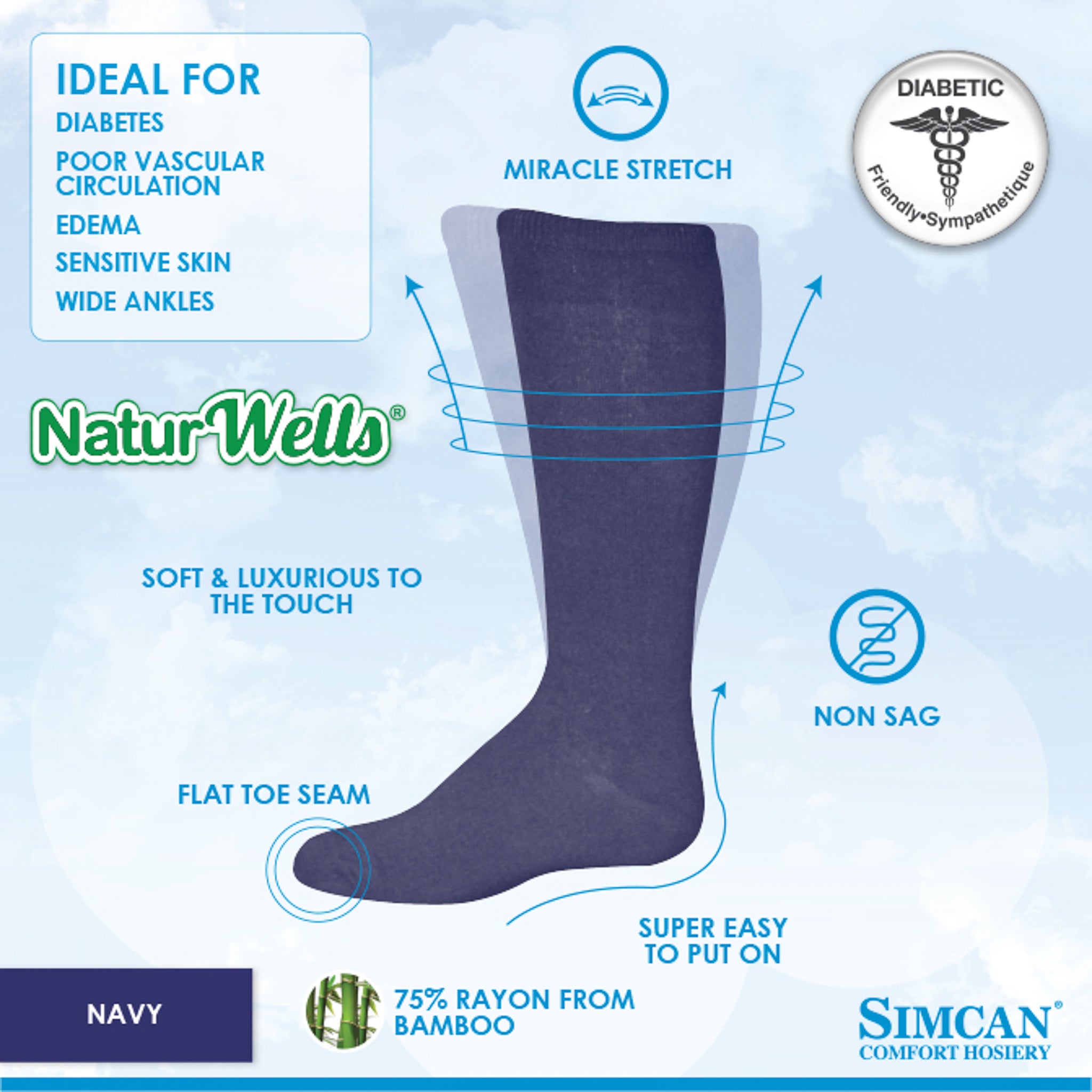 NaturWells Socks - Navy
