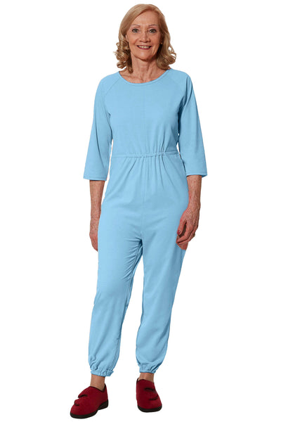 Anti-Strip Jumpsuit for Women - Blue | Carrie | Adaptive Clothing by Ovidis