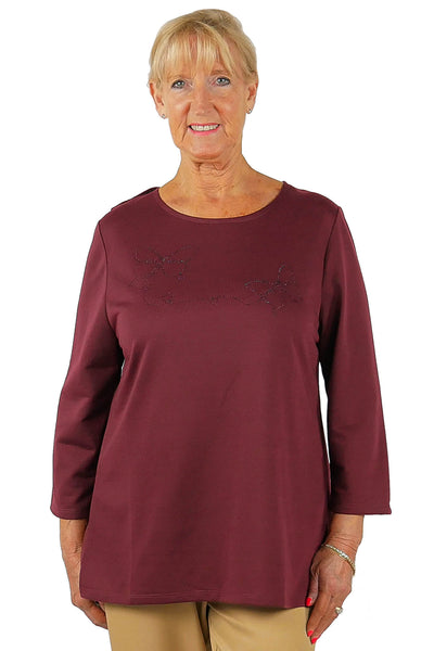 Women's Long Sleeve Banded Bottom Top Adaptive Clothing for Seniors,  Disabled & Elderly Care