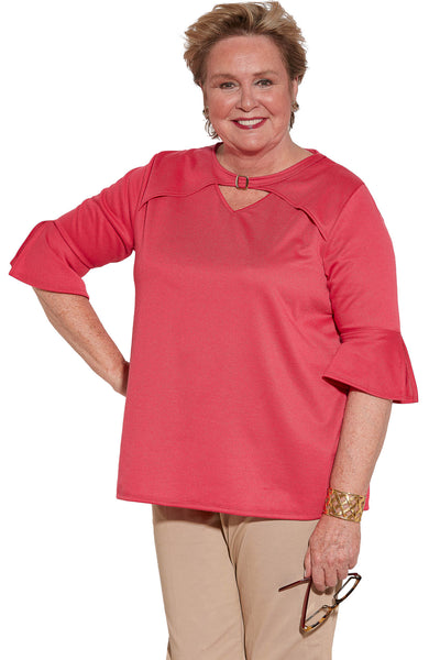Lace Collar Knit Snap Back Dress Adaptive Clothing for Seniors
