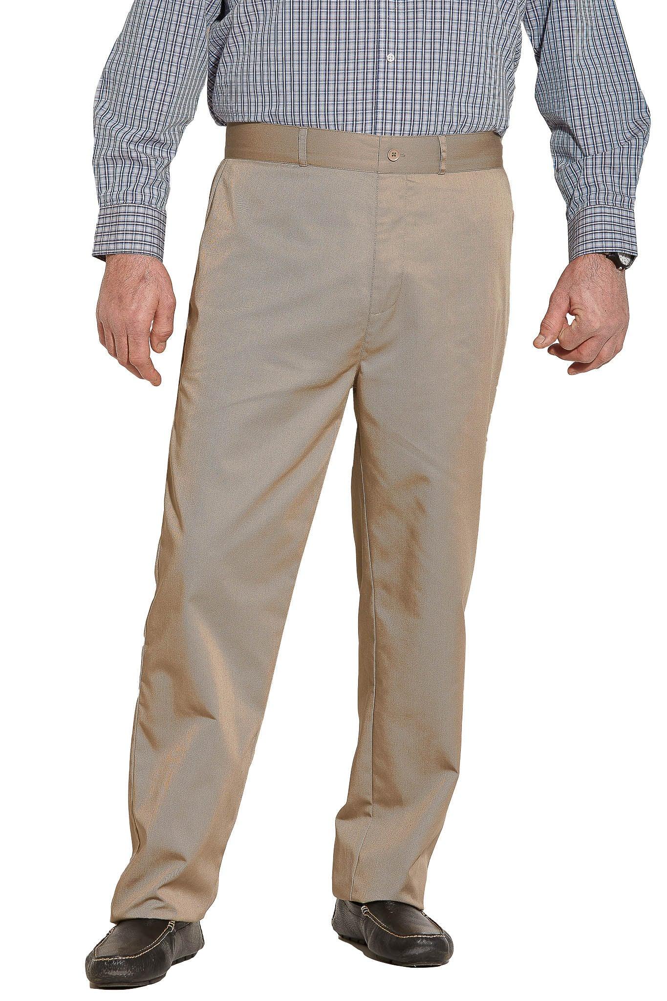 Men’s adaptive khaki pants for seniors, classic fit, easy-dress design, front view