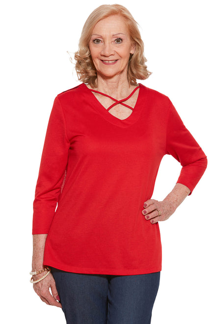 Knit Top for Women - Red | Siri | Adaptive Clothing by Ovidis