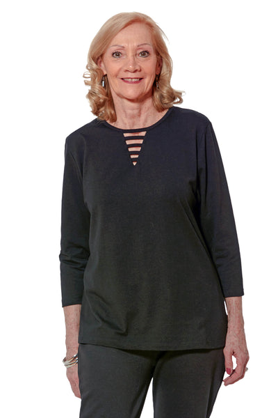 Women's Long Sleeve Solid T-shirt Adaptive Clothing for Seniors, Disabled &  Elderly Care