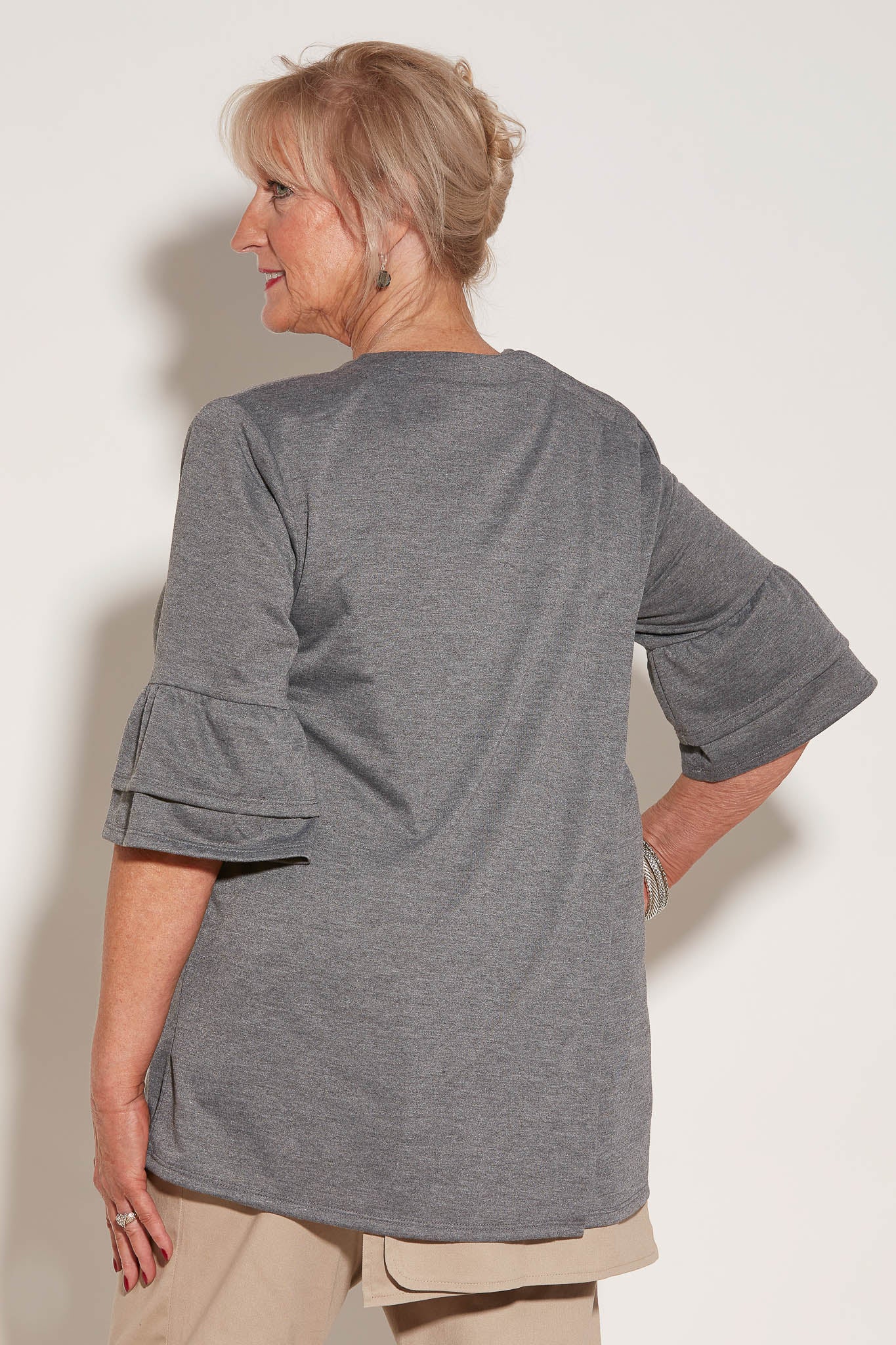 Knit Top for Women - Grey | Cristy | Adaptive Clothing by Ovidis