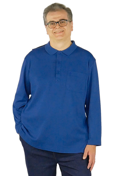 Long-Sleeved Adaptive Polo Shirt - Thomas | Blue