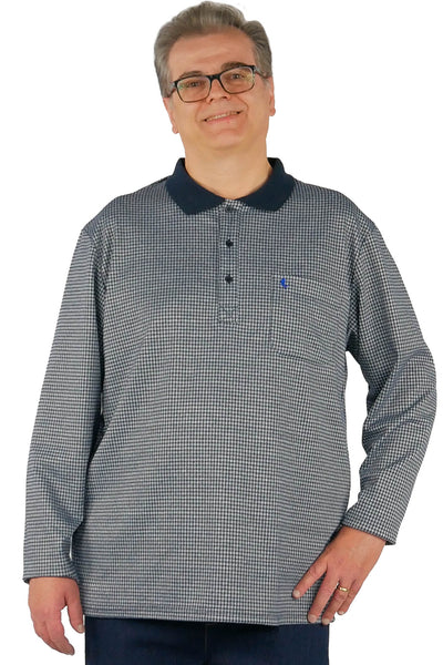 Long-Sleeved Adaptive Polo Shirt - Thomas | Navy